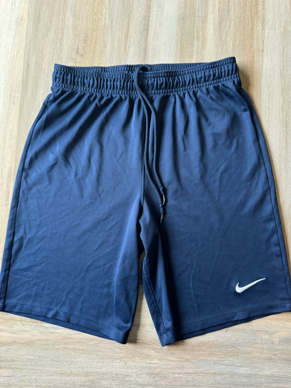 Nike Men's small Dark Blue Athletic Shorts with White Swoosh